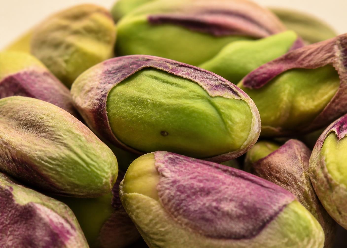 Macro detail of raw Anatoria pistachio kernels